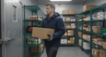 Ultra Power noMICRO shelving in a commercial freezer room
