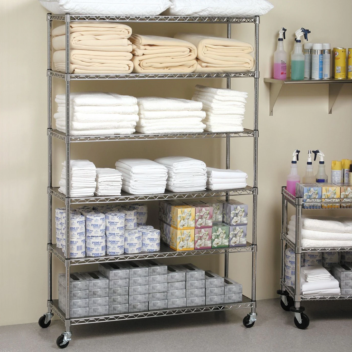 Ultra Power shelving used in Hotels, apartments & offices
