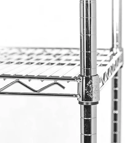 Ultra Power wire shelf seated on a grooved chrome post