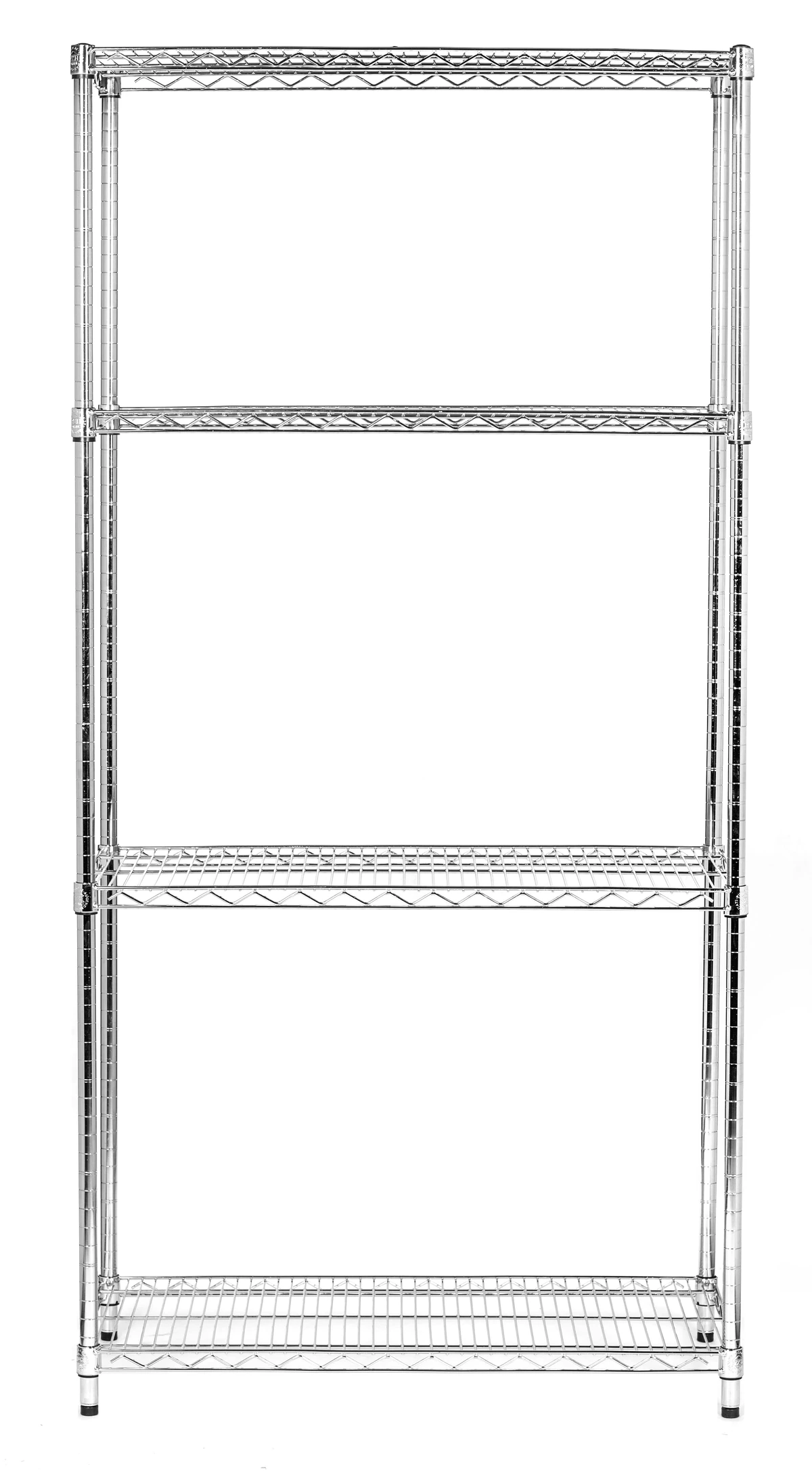 Front view of an Ultra Power chrome wire shelving unit