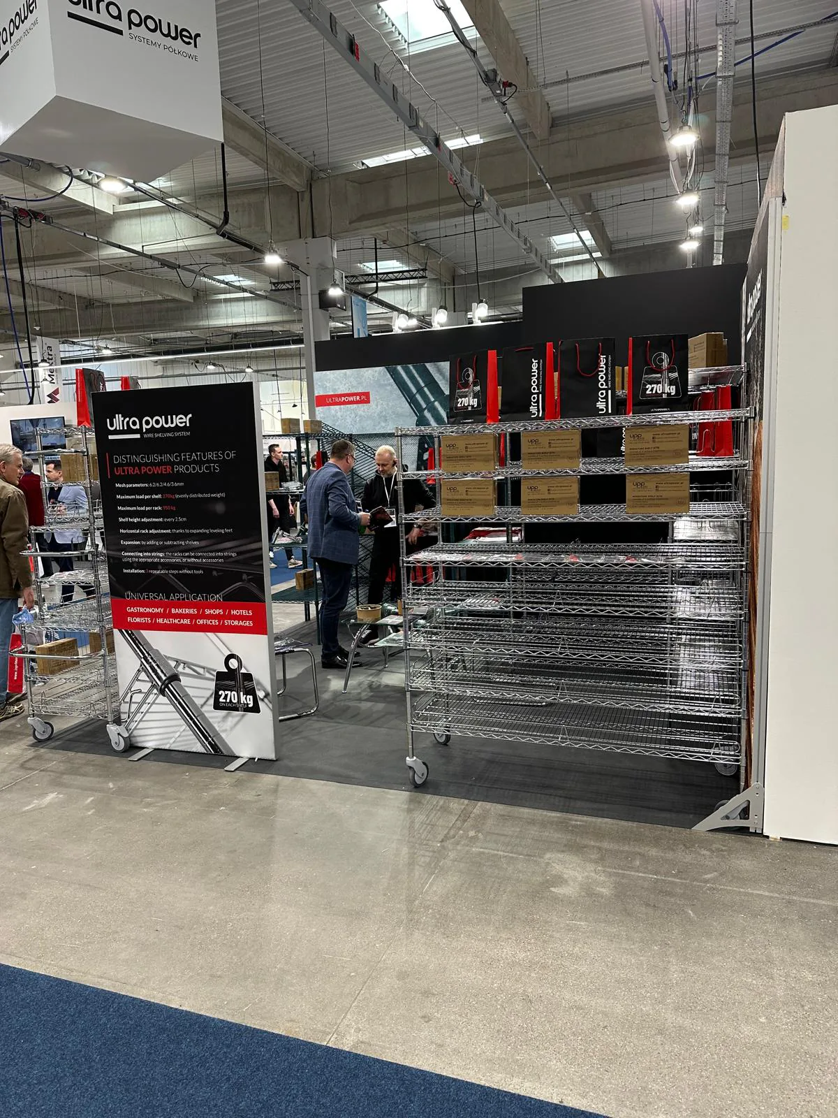 Chrome and green noMICRO shelving displayed at EUROGASTRO 2025