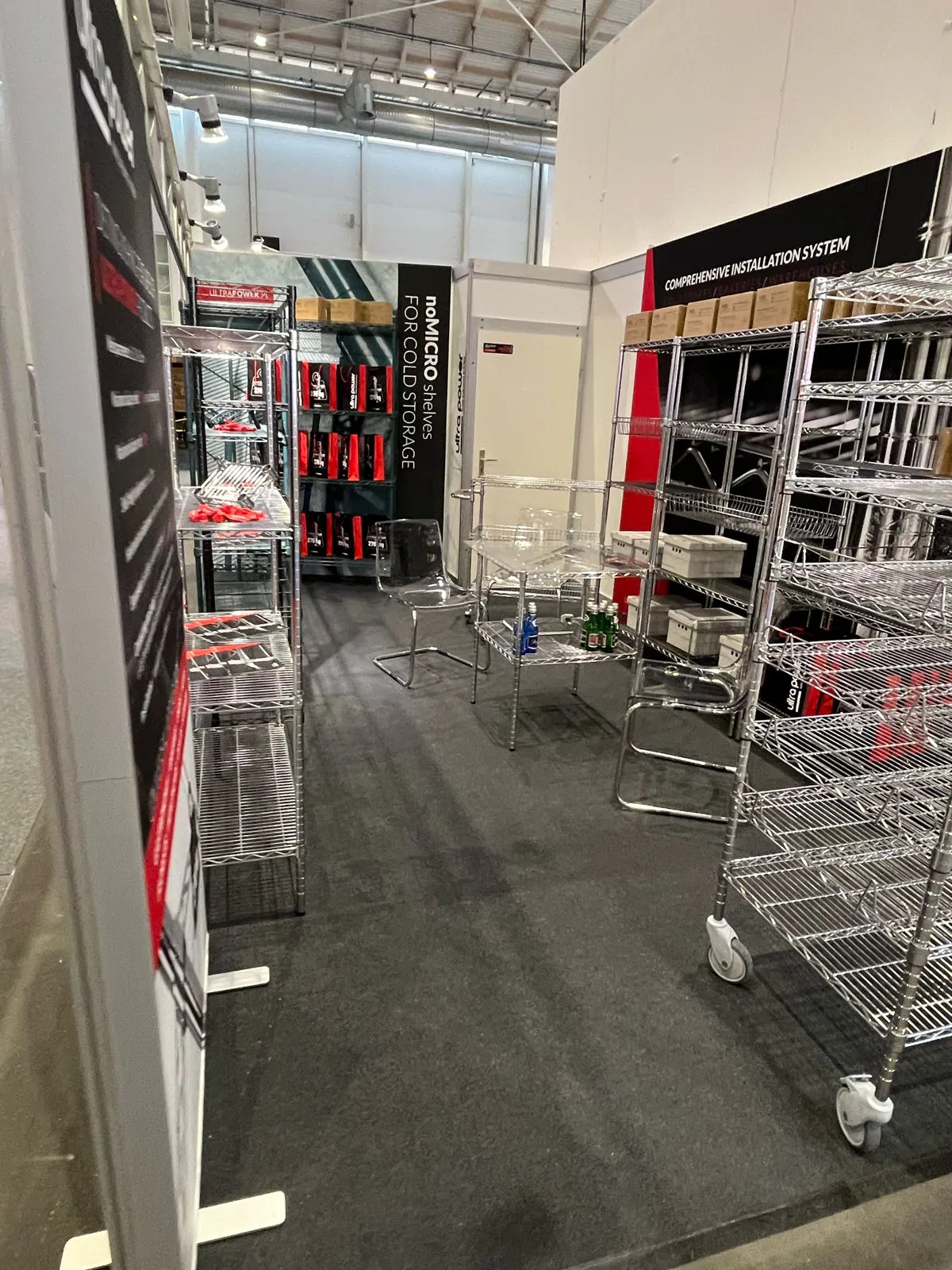 View through the Ultra Power stand with modular shelving at INTERNORGA 2024